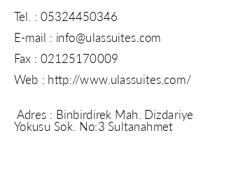 Ula Suites iletiim bilgileri